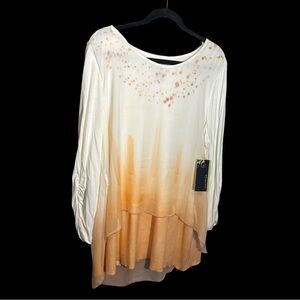 Multiples brand peach and white blouse. New with tags